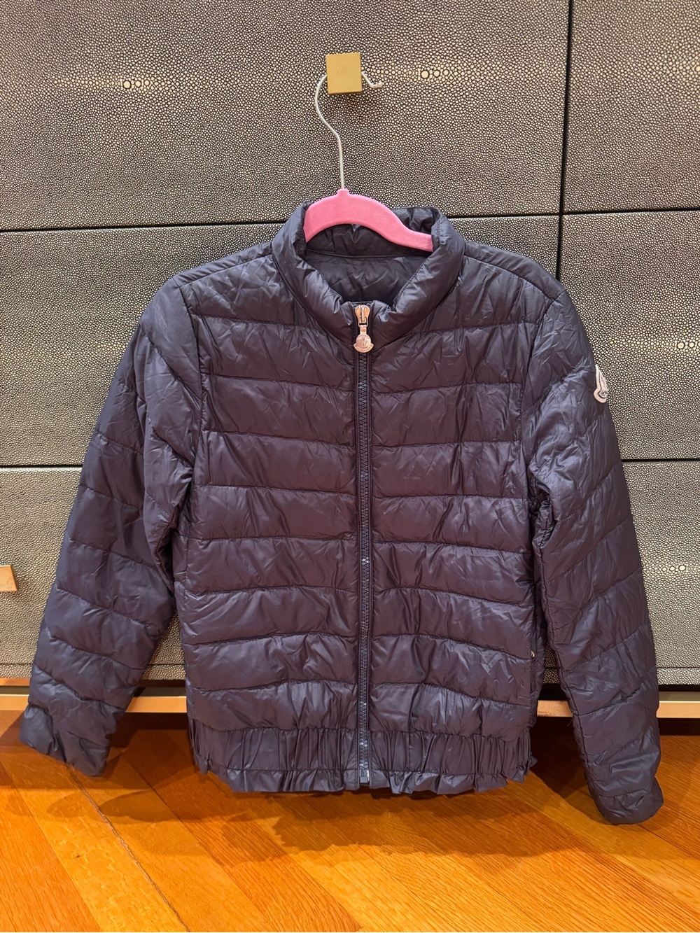 Moncler girls Lightweight Quilted Jacket - Navy size 6